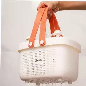 대형욕실바구니 물빠짐 튼튼 목욕바구니 실리콘 손잡이 사우나 찜질방