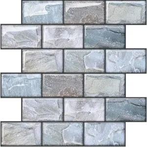 주방 벽 타일용 우오사이코 5장 필 앤 스틱 백스플래시 셀프 접착 벽돌 서브웨이 붙이기 10 x10.6