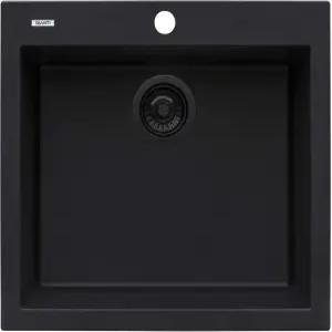 루바티 22 x 20 인치 에피 그래나이트 드롭인 탑마운트 화강암 복합 석영 싱글 볼 습식 바 준비 싱크 -