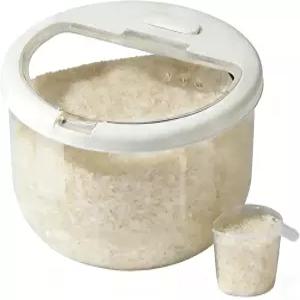 계량컵이 있는 진푸푸 11LB 플립탑 쌀 저장 용기 밀폐된 보관함 주방 식료품 저장실용 식품통 곡물을