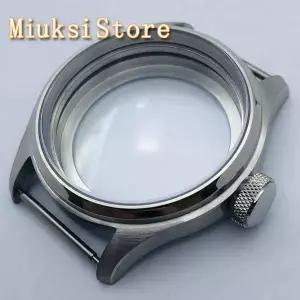 호환 ETA 6497 6498 Seagull ST3600 ST3620 시리즈 무브먼트에 맞는 47mm 실버 무균 투명 유리 케이스