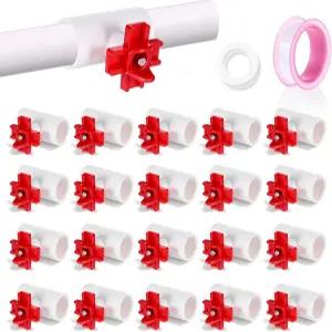 1/2인치 PVC 티 피팅 자동 닭 물 공급기가 포함된 수평 공급기 20팩 설치 측면 마운트 가금류