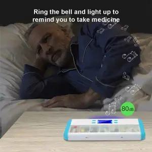 호환  B04B-스마트 알약 주최자 전자 타이밍 알림 보관 케이스 타이머 주간 알약 컨테이너 여행용 알람 상