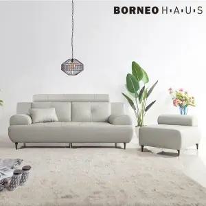 아트박스/보루네오 엘리브 센트 3인용 통가죽 소파 4컬러 (스툴포함) ss003