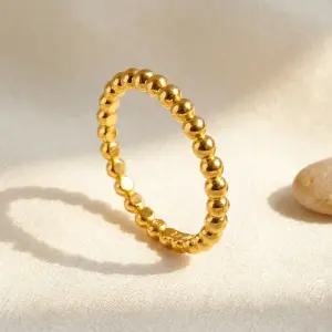 24K 순금 글로우 볼 라인 반지 레이어드 데일리 링 선물