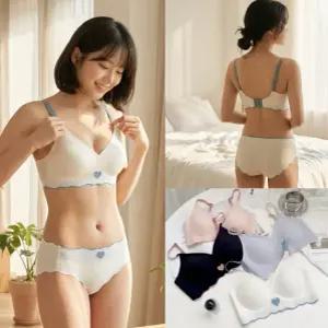 니뽐니씨 여성 브라세트 노와이어브라 뽕브라 브라팬티세트 브라렛 속옷세트 볼륨업브라