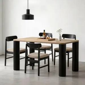 노바 알로 1400 4인 원목 식탁세트 의자4개)