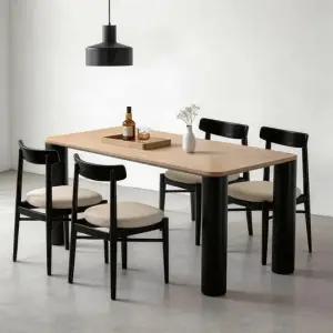 노바 로나 1400 4인 원목 식탁세트 의자4개)