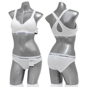 [ 언더웨어]CK 여성 스포츠브라 팬티 세트 QF1654 F3787 WHITE