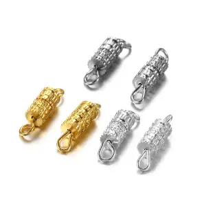 호환  30 개몫 실린더 잠금 나사 잠금 버클 Diy 보석 만들기 용품 팔찌