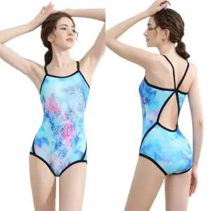 실내 수영복 여성 로우컷 집업 강습용 패스트백 원피스 스윔웨어 수영장 착용