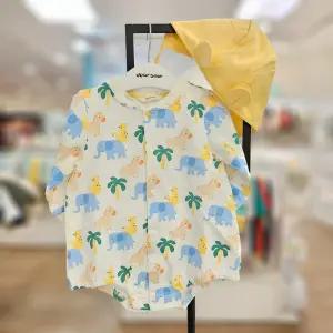 [아가방]귀여운 동물나염의 리바쥬토피아바디수트,모자세트_ESS