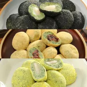 고수록 찹쌀떡세트B (콩고물 2봉 + 검정깨 2봉 + 생모시 2봉)