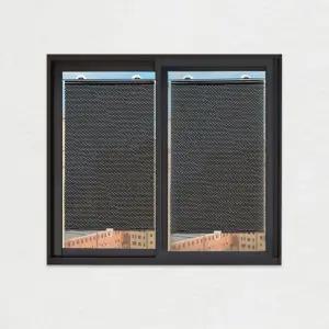 고퀄리티   암막스크린 37X125cm 창문 블라인드 도트블랙 롤 방염