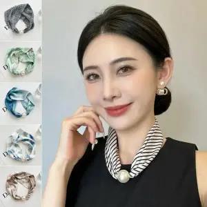 [하프클럽/다잇템]여자 포인트 진주 넥 11컬러 스카프