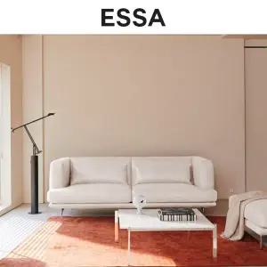 [에싸] 코르티나 3인 리브 패브릭 소파+스툴+막대쿠션2개