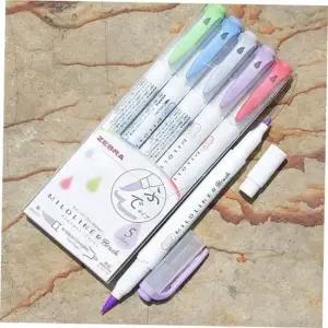 양면닙형광펜 제브라 붓타입 트윈 형광펜 MILDLINER 5색 Refined