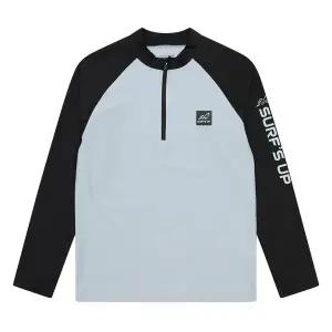 [소이] 남아 배색 반집업 래쉬가드 티셔츠 22M0406_GY [P003792530]