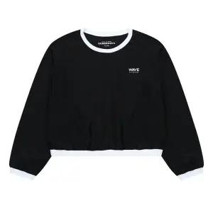 [소이] 여아 배색 라운드 크롭 래쉬가드 티셔츠 22M0457_BK [P003792532]