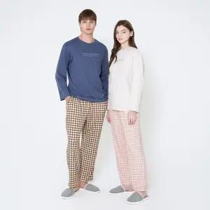 [애니바디]공용 피치기모 9부 팬츠-체크ANLB24W43 ecj