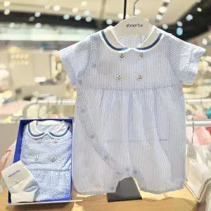 [압소바](하남점)[출산 / 백일선물 2종] 펠레 반소 우주복 +양말 // A1310609 블루