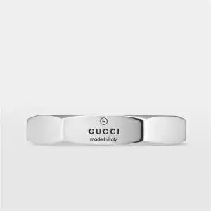 구찌 트레이드마크 헥사곤 5mm 실버 반지 782839 J8400 8106