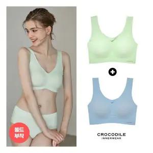 크로커다일 뉴 라이크라 쉘론 몰드부착 V넥 감탄브라 2종 CDWBR4M0405_A 869311