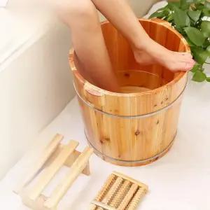 원목 대야 히노끼 족욕통 바가지 찜질 족탕기 가정용 습식 사우나 물통
