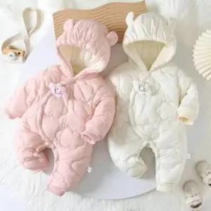 베이비 클라우드 누빔 곰돌이후드 패딩 우주복 206051