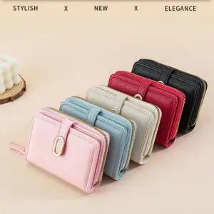 여성 5컬러 지폐 카드 동전수납 러블리 지퍼 중지갑 중지갑 가죽지갑 여성중지갑 반지갑