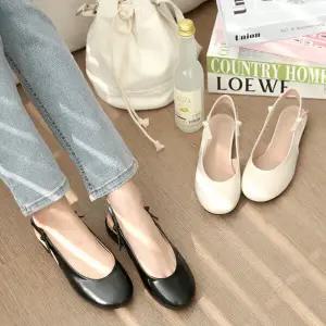 [비비오]발편한 슬링백 플랫슈즈 라운드토 슬링백힐 슈즈