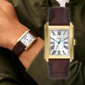 파슬 사각 시계 남성가죽 캐러웨이 골드 FS6011 파슬코리아공식,보증서포함