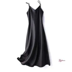 끈나시 실크 기본 슬립 롱원피스 드레스 새틴 이너fgh984