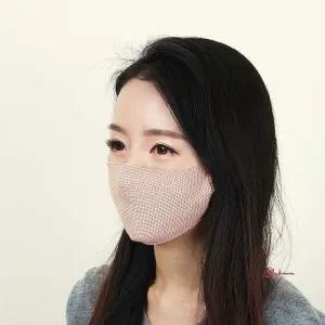 재사용 다회용 체크 2겹 입체형 면마스크opq997