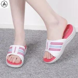 [애슬릿] 사무실 슬리퍼 키높이 발편한 라인 배색 실내화 4cm