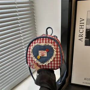 여사친 경량 체크 러블리 상큼 대용량 배낭 패피5