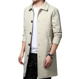 남자 하프 가을 캐주얼 봄 단정한 트렌치 코트 싱글 재킷 DUCHI3