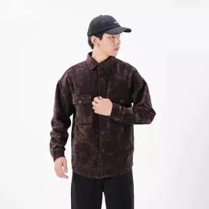 가을 빈티지 캐주얼 남친 캐주얼룩 솔리드 셔츠 프리미엄 쉐니어 긴팔 DUCHI3