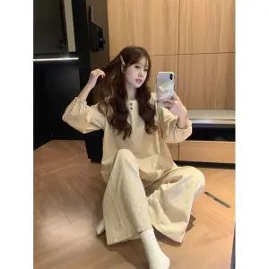 여친 가을 잠옷 상하세트 실내복 잔꽃 속옷 세트 admr3