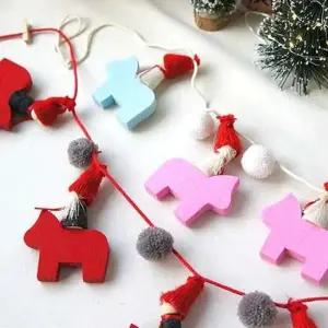 크리스마스 포니 가랜드 1P 벽장식 인테리어 꾸미기