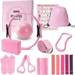 홈트레이닝 필라테스 8종 세트 요가 링 볼 블록 저항밴드 포함 균형 잡기 근력 강화 전신 운동 기구 종아리
