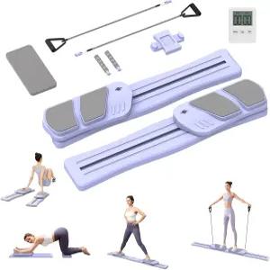 휴대용 필라테스 리포머 7종 세트 홈트레이닝 복부 운동 보드 저항밴드 LED 타이머 포함 전신 근력 강화