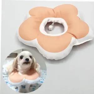 강아지깔대기 꽃피는 강아지 고양이 쿠션 넥카라 핑크 M