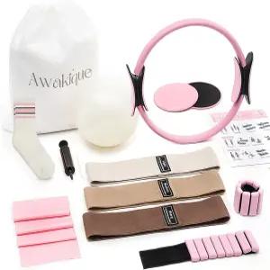 홈트레이닝 전신 근력 운동 14종 세트 홈트 소도구 키트 서클링 및 미니볼 구성 저항 밴드 슬라이더 발목