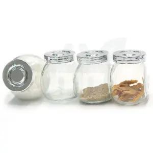 한결채움 양념통 라이탄 유리 150ML 4EA 조미료통 설탕 소금 캠핑 수납 휴대용 향신료 밀폐