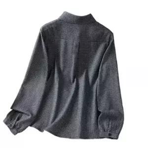 여사친 가을 빈티지 캐주얼 체크 셔츠 칼라 봄가을 상의 DUCHI3