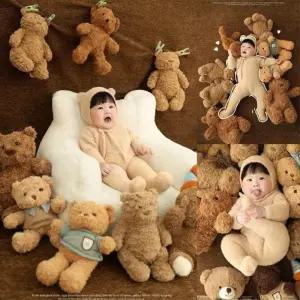 가을 신생아 바디슈트 옷 귀여운 곰돌이 외출복 컨셉사진 백일사진