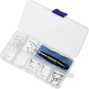 50pcs 안경 수리 키트 나사 너트 와셔 핀셋 은 고정용