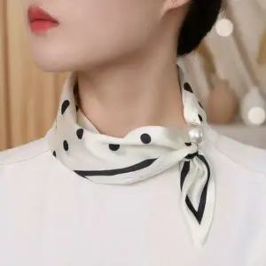 [하프클럽/다잇템]여성용 12컬러 진주넥 포인트 패턴 스카프