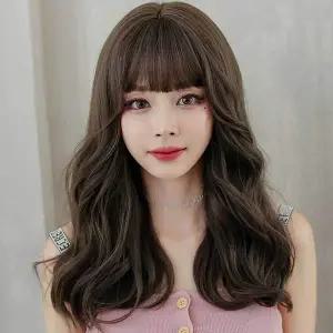 [골드스마일]여성인모통가발 여신머리 패션가발 여성웨이브통가발